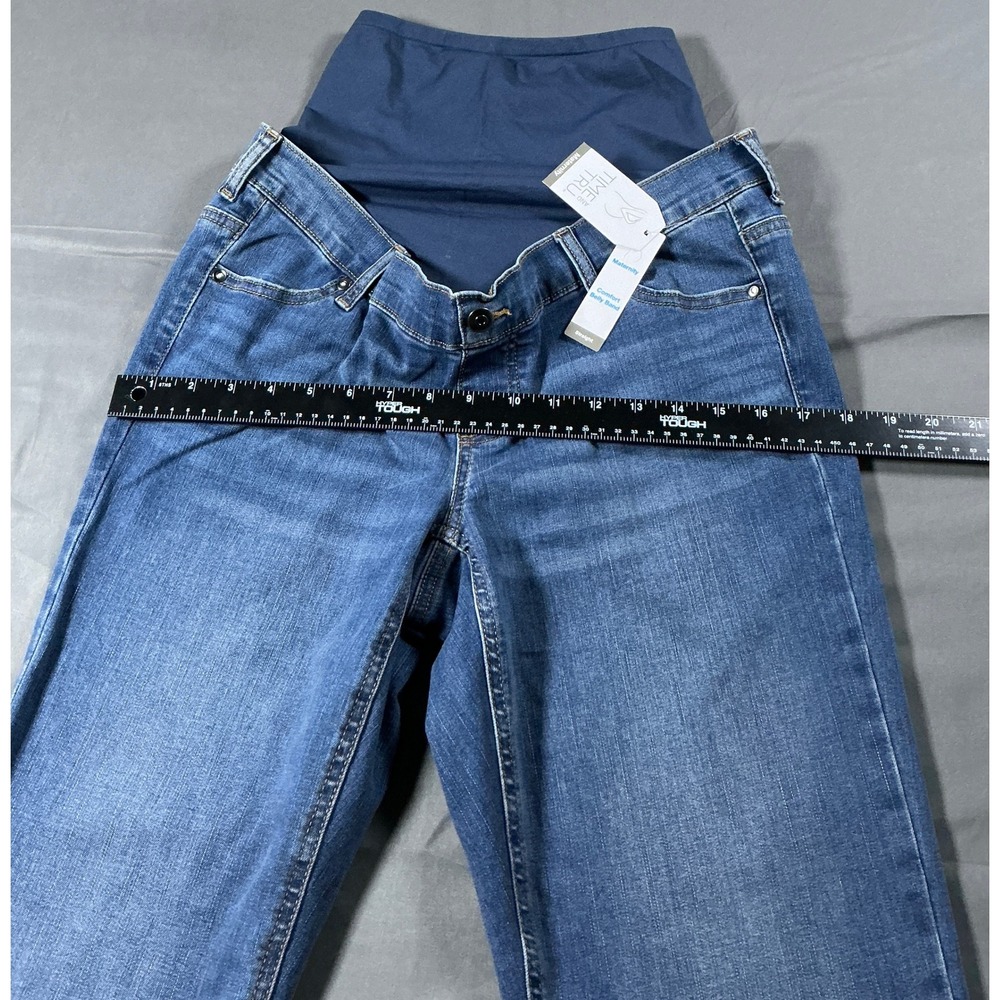 Time and Tru Womens Maternity Straight Leg Jeans‎ Blue Medium Wash Small 4-6 NWT - Picture 3 of 12